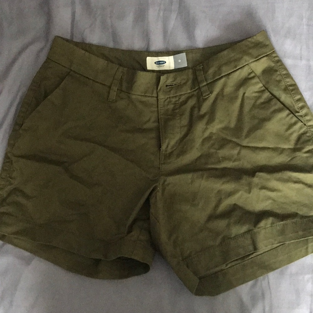 Green cargo shorts